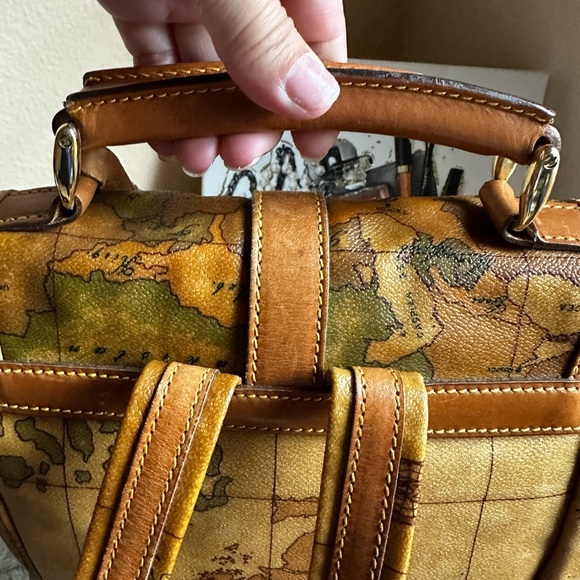 Alviero Martini Vintage Map Print Leather Backpack - Picture 3 of 11